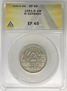1951-D �h�C�c 2 �}�[�N ANACS XF 45