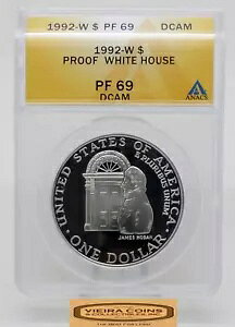 1992-W �z���C�g �n�E�X �V���o�[ �v���[�t $1�AANACS PF69 DCAM - #B42460