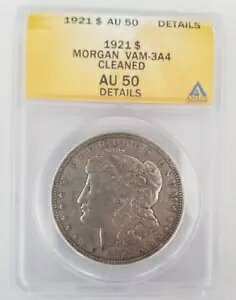 1921 P ���[�K�� �V���o�[ �_���[ - $1 - �t�B���f���t�B�A������ - ANACS VAM-3A4 AU50