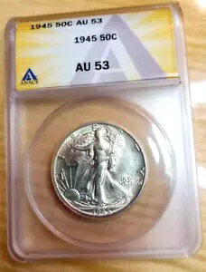 1945 50C AU53 ���o�e�B �n�[�t�_���[ �A�i�b�N�X