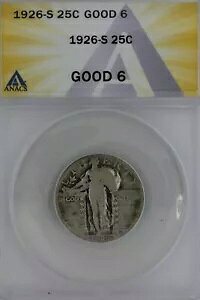 1926-S .25 ANACS G 6 �X�^���f�B���O ���o�e�B �N�H�[�^�[�A���o�e�B 25 �Z���g