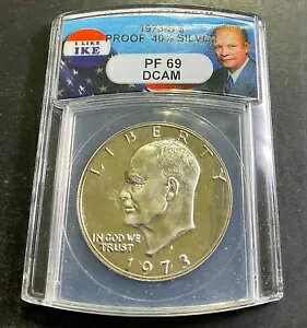 ANACS 1973-S PR69DCAM PF69 AC[n[ IKE h 1 h A Vo[ 40% F S4