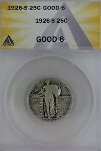 1926-S .25 ANACS G 6 �X�^���f�B���O ���o�e�B �N�H�[�^�[�A���o�e�B 25 �Z���g