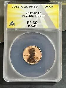 2019 W �����J�[�� �Z���g �y�j�[ ���o�[�X �v���[�t ANACS PF69 �f�B�[�v �J���I �R�C�� (Slab2697)