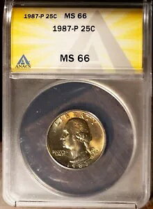 1987 25c Nbh Vg NH[^[ MS 66 V ANACS # 7465017 + {[iX