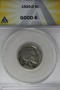 1920-D .05 ANACS G 6 �o�b�t�@���[ �j�b�P���A�C���f�B�A�� �j�b�P���A5 �Z���g �s�[�X