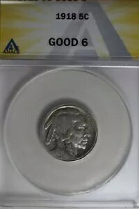 1918 .05 ANACS G 6 �o�b�t�@���[ �j�b�P���A�C���f�B�A�� �j�b�P���A5 �Z���g �s�[�X