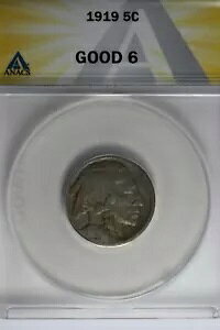 1919 .05 ANACS G 6 �o�b�t�@���[ �j�b�P���A�C���f�B�A�� �j�b�P���A5 �Z���g �s�[�X
