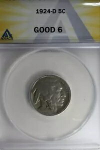 1924-D .05 ANACS G 6 �o�b�t�@���[ �j�b�P���A�C���f�B�A�� �j�b�P���A5 �Z���g �s�[�X