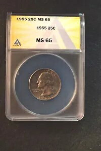 1955 ���V���g�� �N�H�[�^�[ ANACS SUPERIOR �F�� TONED MS--65! #171