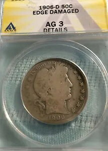 1906 D 50c �o�[�o�[�n�[�t�AANACS AG3 *�ڍ�*