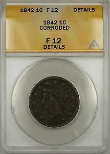 1842 uCfbh wA [W Zg 1c RC - Ԃ ANACS F-12 ̏ڍׂHĂ܂B