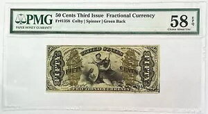 1864-1869 US 50 Zg tNVi fB WXeBX m[g FR#1358 PMG CHOICE AU 58 EPQ