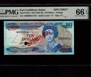 ���J���u���� �A���e�B�O�A 10 �h�� 1985 P-23a1s * PMG 66 EPQ * �W�{ *