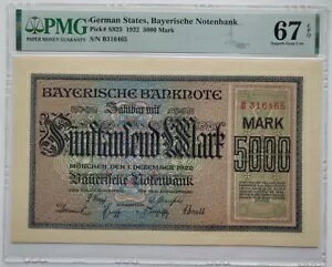 1922 �h�C�c�B�o�C�G�����E�m�[�e���o���N 5000 �}�[�N �s�b�N�ԍ� S925 PMG 67