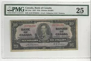 1937 N Ji_s BC-24aA$10 Osb/Tow SN AD 5758254 PMG VF-25