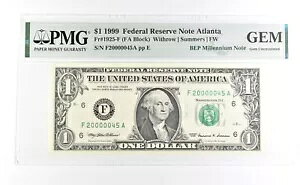 PMG GEM 1999 $1 GA US FRN BEP ~jAm[g Fr#1925-F LOW VA *1040