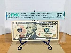 2017-A $10 FRN PMG Superb Gem Unc 67EPQ t@V[ X[p[ [_[ VA #PF82000028A