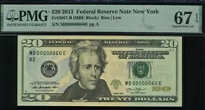 2013 $20 FRN MB00000060E P.M.G #67EPQ