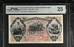 �O�A�e�}�� 1 �y�\ BANCO AGRICOLA HIPOTEEARIO P#S101a 1895-1900 PMG 25 ���ɍׂ���