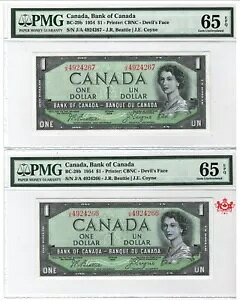 1954 �J�i�_��s $1 �f�r���t�F�C�X �r�[�e�B/�R�C���A���y�A - PMG UNC65 --