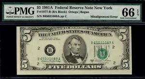 MALACK $5.00 1981A PMG 66 EPQ �~�X�A���C�����g�G���[�B Cr..�����ƌ���.. pm0062