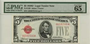 1928D $5 @ʉݎ bhV[ Fr# 1529 PMG Gem65 EPQ