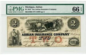1853 �G�C�h���A�� �~�V�K�� MI �G�C�h���A���ی���� $2 �h�� PMG 66 EPQ C001