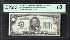 FRB 2103-A 1934-A $50 tXAMx}T`[ZbcB{Xg PMG -63EPQ
