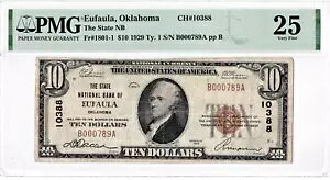 $10 1929 T1 National EUFAULA �I�N���z�} OK ���_�[ �V���A���ԍ� ???? PMG 25 ���ɑf���炵���ł�!