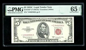 DBR 1953-C $5 ���[�K�� �X�^�[ �W�F�� Fr. 1535* PMG 65 EPQ �V���A�� *13402506A