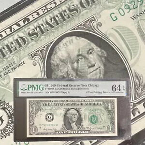 $1 1969 �N�A�M�������x�̃G���[���� PMG 64 EPQ �I�t�Z�b�g����G���[ 1905 �N�V�J�S