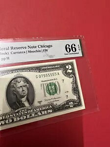 �t�@���V�[ �V���A���ԍ� $2 2017 G 07 555555 A Gem UNC 6 In A Row PMG 66 EPQ