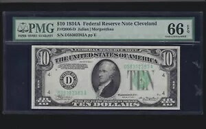 US 1934A $10 FRN �N���[�u�����h FR 2006-D PMG 66 EPQ �W�F�� CU (383)