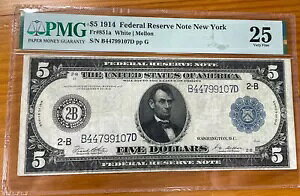 1914 N $5 AMsj[[N PMG VF20 s[XǉCς