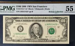 1990N $100 FED RES *STAR* NoteATtVXRs PMG55 EPQ UNC 9222ɂ