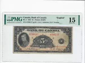 1935 Ji_s BC-5 $5 Osb/Tow SN A796117 PMG F-15 p