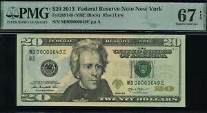 2013 $20 FRN MB00000049E P.M.G #67EPQ