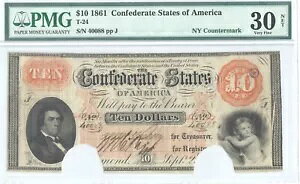 ��R $10 T-24 PF 10 NY ����������B�O���[�h VF 30 �l�b�g