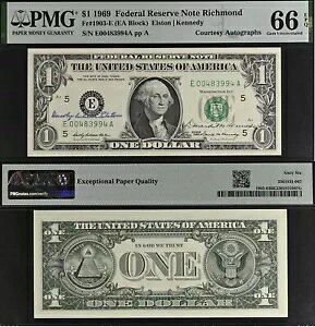 1969 $1 FRN - PMG 66EPQ - fA TC GXg & PlfB - A RN^[Y WF