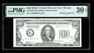 DBR 1934-C $100 VJS_2155-G PMG 30 EPQ VA G10836070A