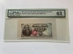  4  50 50 Zg Fr#1376 u[ Cg PMG Choice Unc 63