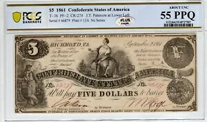 T-36 PF-2 1861 $5 R - PCGS-B Unc 55 PPQ ɂ - vX!