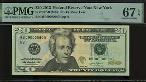 2013 $20 FRN MB00000080E P.M.G #67EPQ