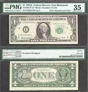 $1 1963-A FRN ���A 4th �v�����g �V�t�g�A�X�^�[�m�[�g PMG Ch VF 35