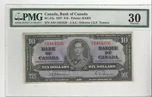 1937 N Ji_s BC-24aA$10 Osb/Tow SN AD 1464326 PMG VF-30