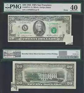 $20 1985 FRNA_B 2075-L ̃G[: ̐܂ + CN PMG EF 40