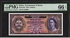 x[Y P34a "NC[ GUxX II" $2 1974 "GEM UNC PMG 66 EPQ