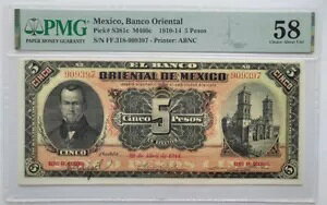 1910-14 ���L�V�R 5 �y�\ Banco Oriental Pick# S381c PMG 58