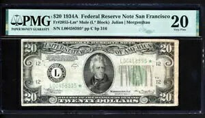 Fr.2055-Lm* 1934A $20 �T���t�����V�X�R �X�^�[ �~���[�� BP 316 PMG 20 ���A �R���N�e�B�u��